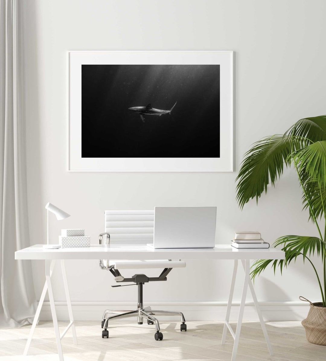 Framed Artwork with a white frame in an office space