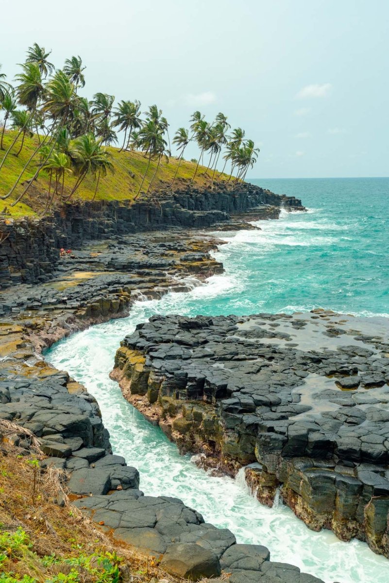 Viewpoint of Boca Do Inferno along the coast of Sao Tome and Principe.