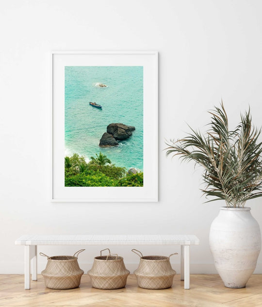 Framed Artwork with a white frame in an office space