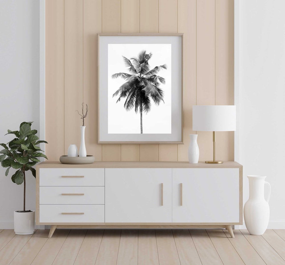 Framed Artwork with a natural frame in a living room