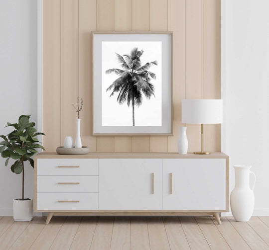 Framed Artwork with a natural frame in a living room