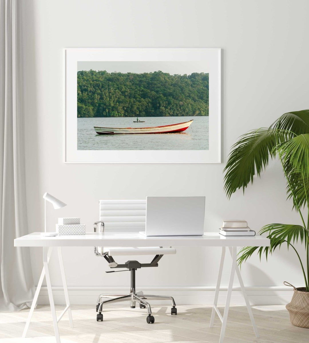 Framed Artwork with a white frame in an office space