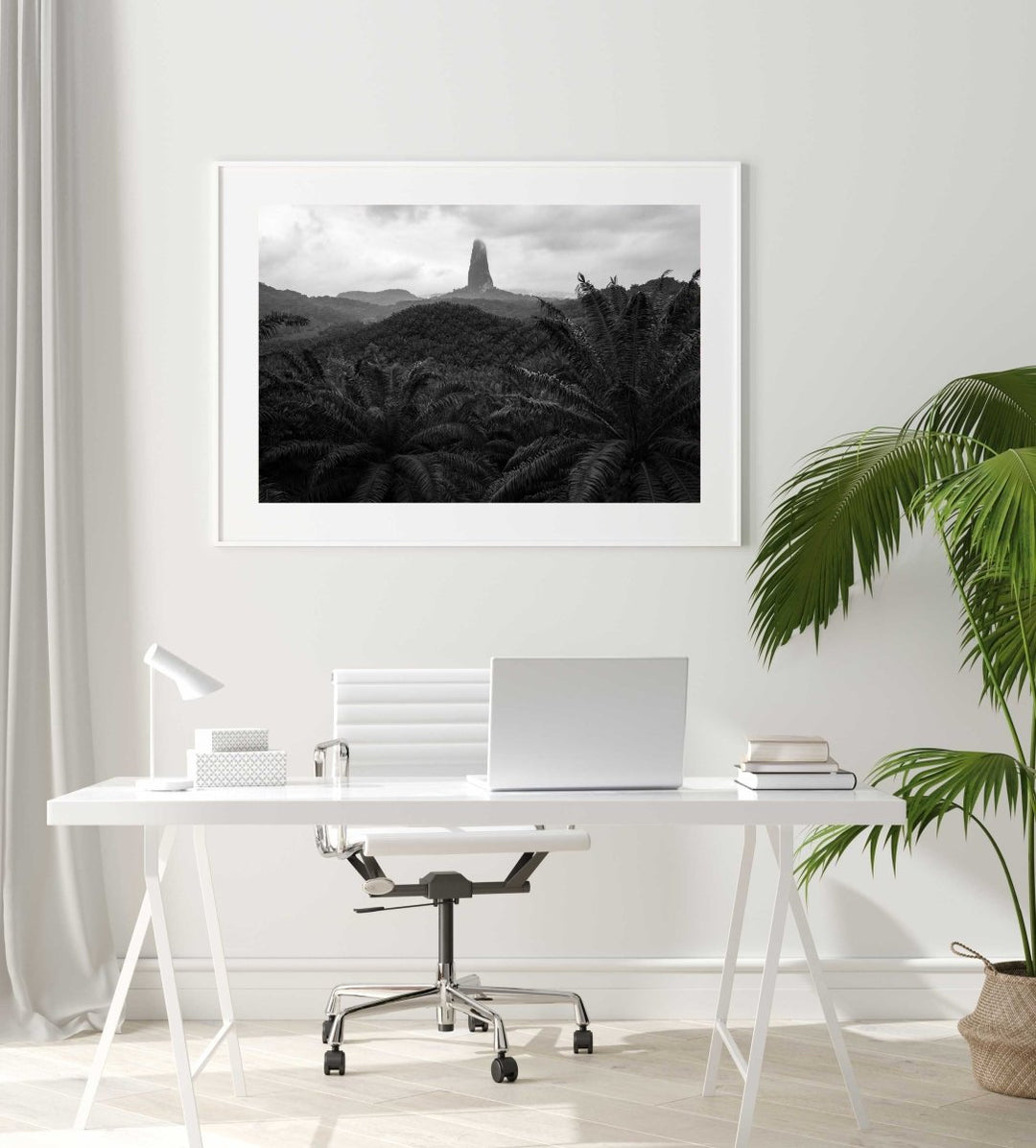 Framed Artwork with a white frame in an office space