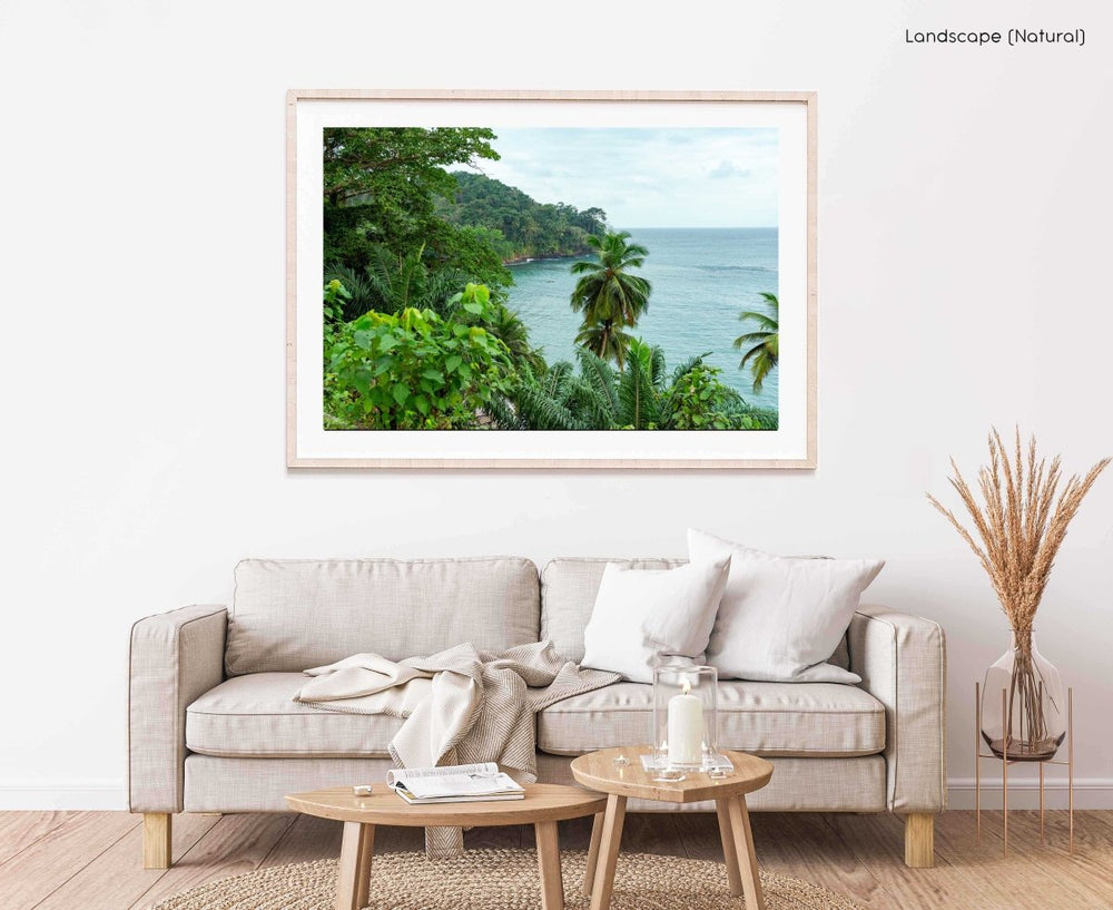 Framed Artwork with a natural frame in a living room