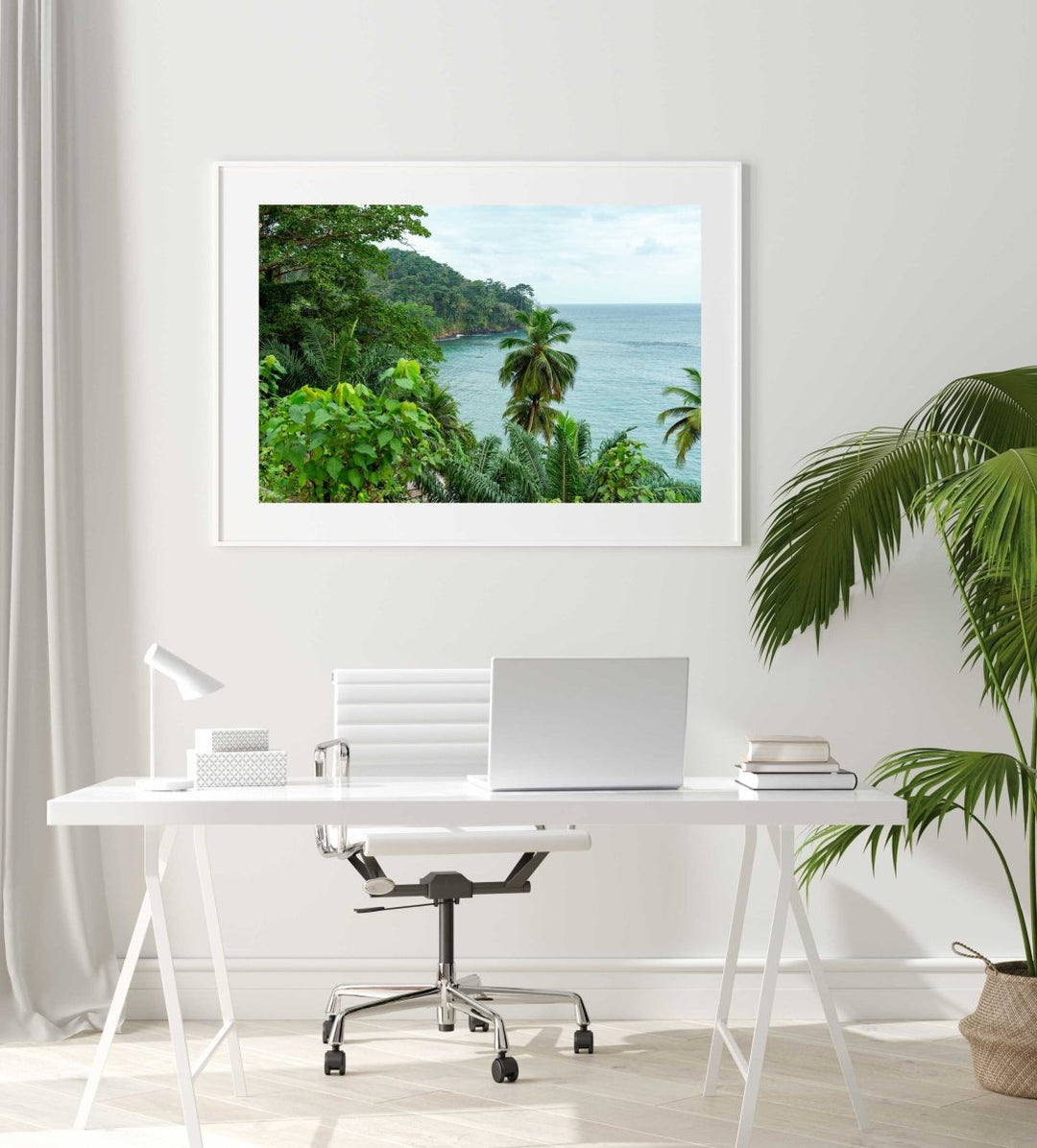 Framed Artwork with a white frame in an office space