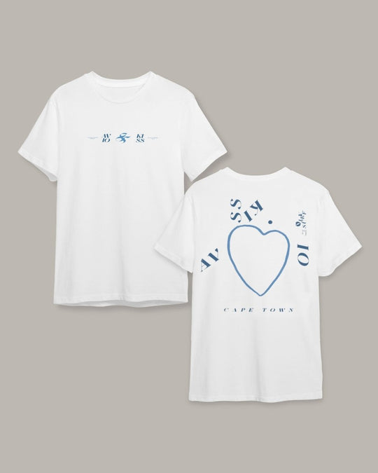 AVIO & KISS Tshirt (White and Blue)