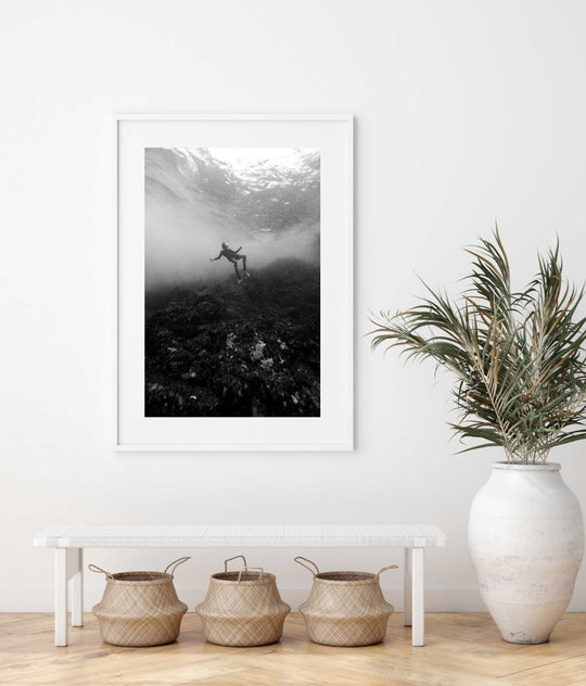 Framed Artwork with a white frame in an office space