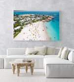 Aerial of Clifton Beach in Cape Town during summer in an acrylic/perspex frame