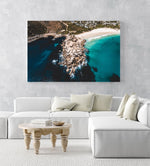 Aerial beach rocks in Cape Town in an acrylic/perspex frame