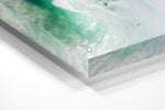Aerial of surfer carving on a green wave taken at Llandudno Beach in Cape Town in an acrylic/perspex frame