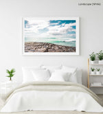 Turquoise waves breaking along arniston coast south africa in a white fine art frame