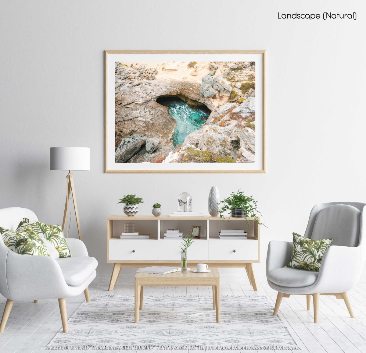 Natural turquoise pool along arniston coast south africa in a natural fine art frame