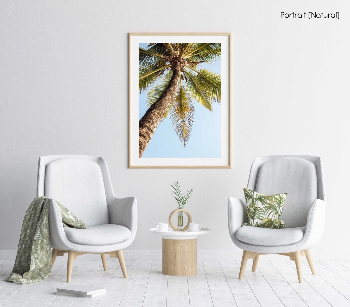 One palm tree on malindi beach in kenya in a natural fine art frame