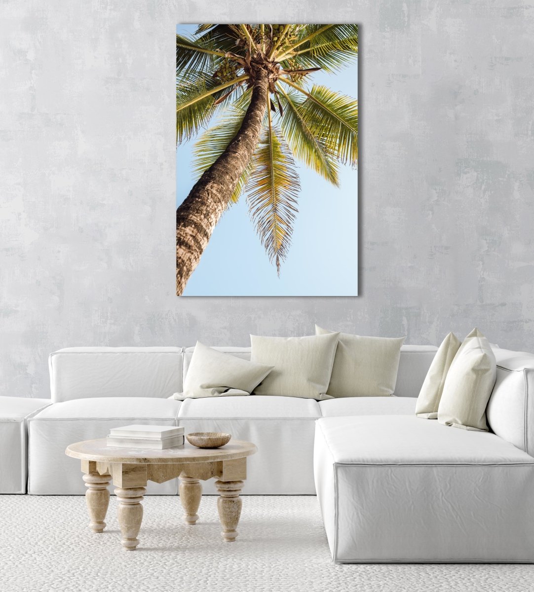 One palm tree on malindi beach in kenya in an acrylic/perspex frame