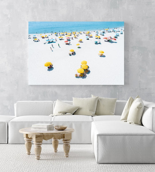 Summer day on Camps Bay beach in Cape town in an acrylic/perspex frame