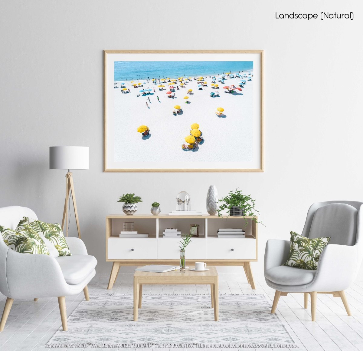 Summer day on Camps Bay beach in Cape town in a natural fine art frame