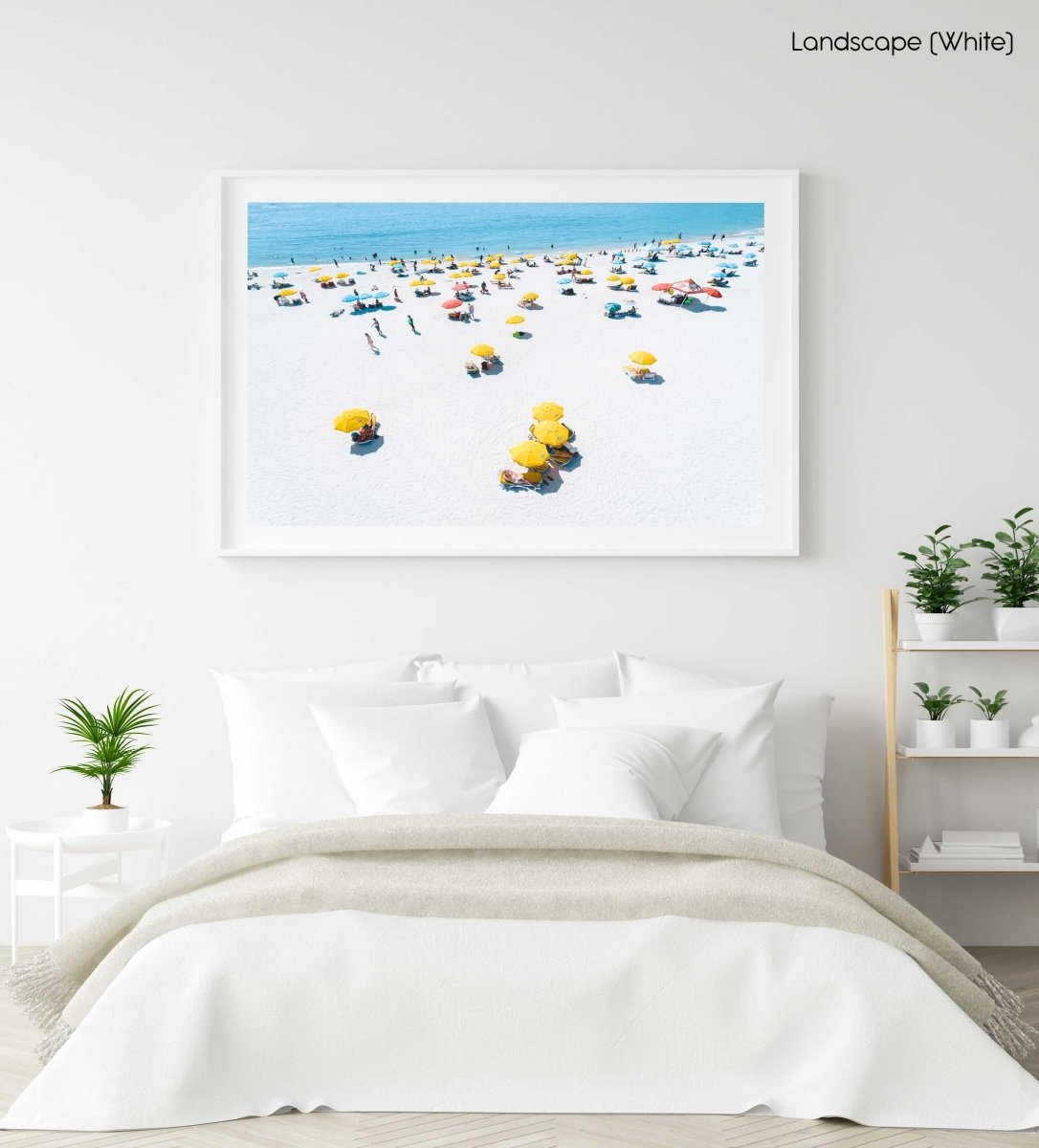 Summer day on Camps Bay beach in Cape town in a white fine art frame