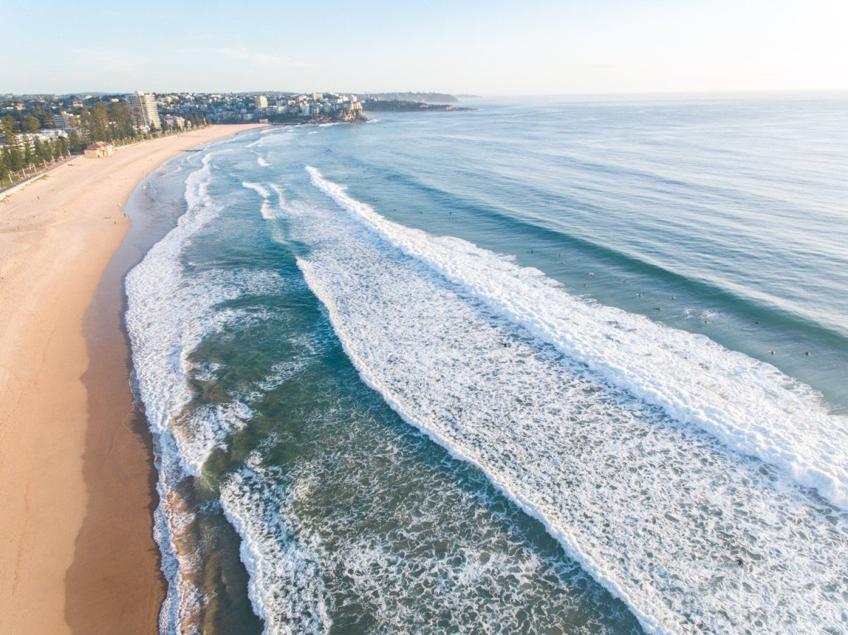Aerial of Manly Beach in Sydney