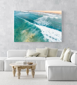 Wave whitewash from behind at Manly Beach Sydney in an acrylic/perspex frame