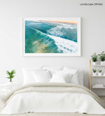 Wave whitewash from behind at Manly Beach Sydney in a white fine art frame