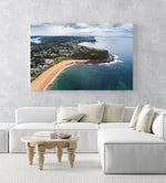 Aerial of Northern beaches cliffs in Sydney in an acrylic/perspex frame