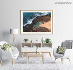 Monavale tidal pool and waves from above in Sydney in a natural fine art frame