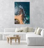 Aerial topdown of Monavale tidal pool in NSW Sydney in a natural fine art frame