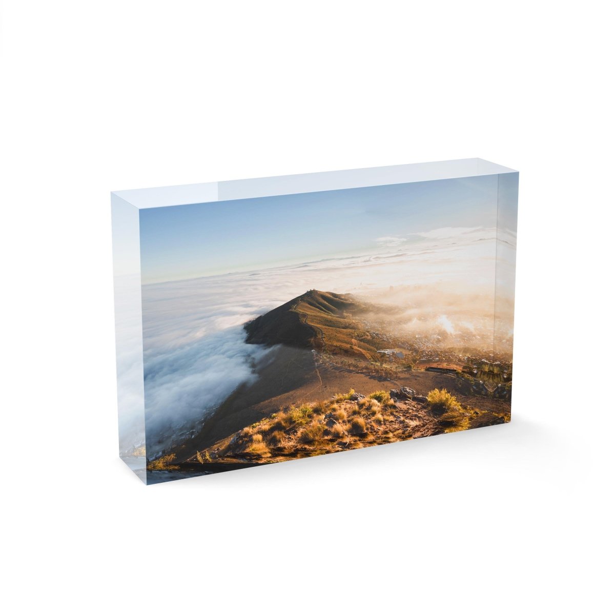 Mist rolling over cape town and signal hill from lions head