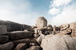 Big boulder rocks along coast of Cape Town