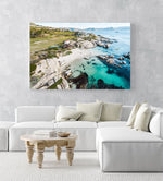 Aerial of Windmill Beach in Simons Town in an acrylic/perspex frame