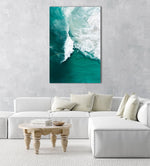 Big whitewash turquoise wave breaking with rainbow at Noordhoek Beach Cape Town in a natural fine art frame