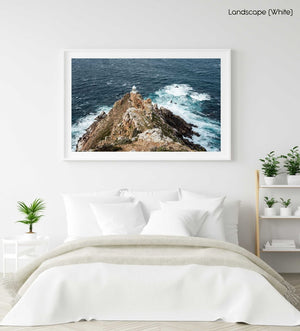 Lighthouse at Cape Point with windy ocean in a white fine art frame