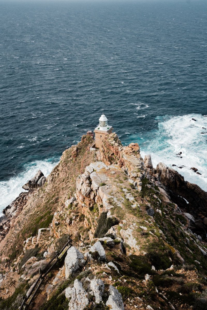 Lighthouse at Cape Point South Africa on windy day