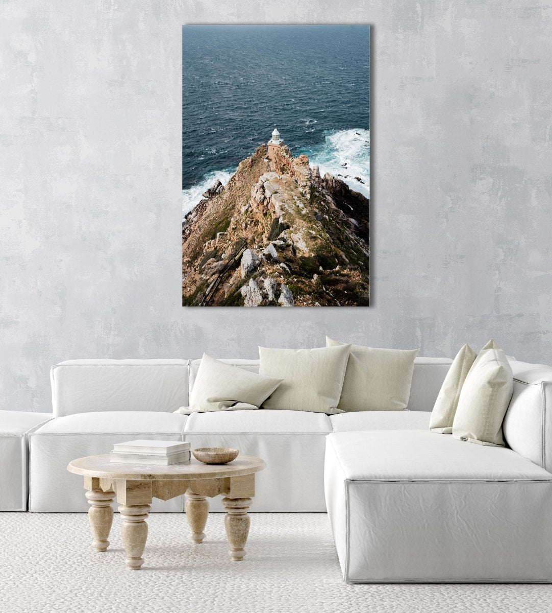 Lighthouse at Cape Point South Africa on windy day in an acrylic/perspex frame