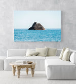 Big rock in middle of blue ocean Cinque Terre in an acrylic/perspex frame