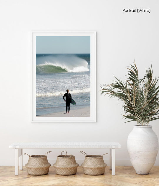 Surfer in a barrel on west coast beach in south africa