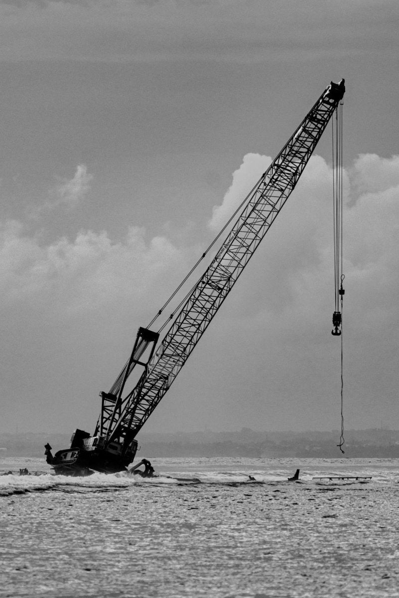 Crane shipwreck on Nusa Lembongan in Indonesia.