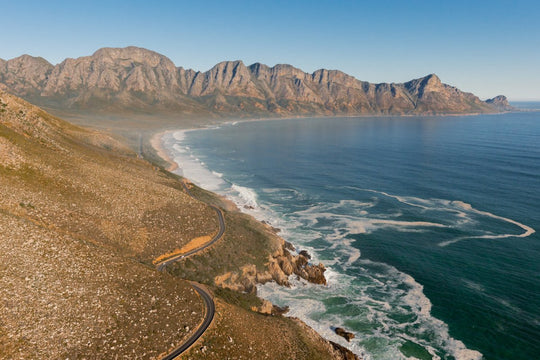 Aerial view of Kogel Bay Beach and Clarence drive road