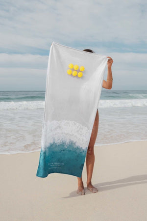 Yellow Umbrellas Beach Towel